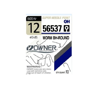 Крючок Owner 56537 BC №12 Worm BH-Round 10шт ow-56537BC-12