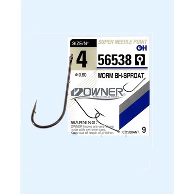Крючок Owner 56538 BC №4 Worm BH-Sproat 9шт ow-56538BC-4